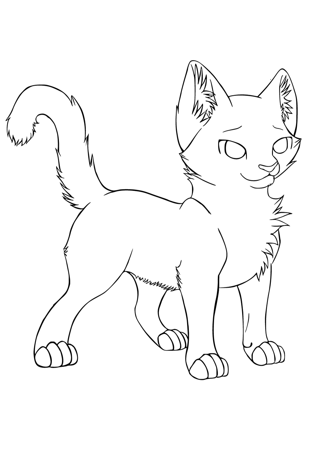 Free printable warrior cats easy coloring page for adults and kids