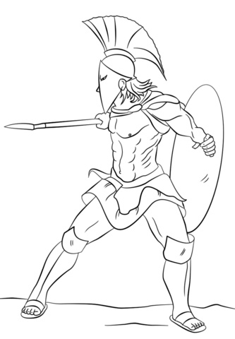 Spartan warrior coloring page free printable coloring pages