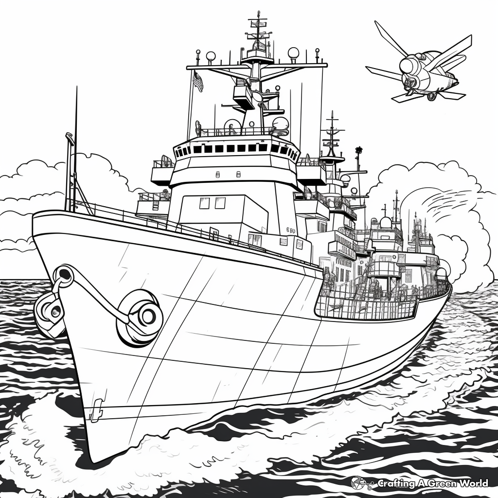 Warship coloring pages printable for free download