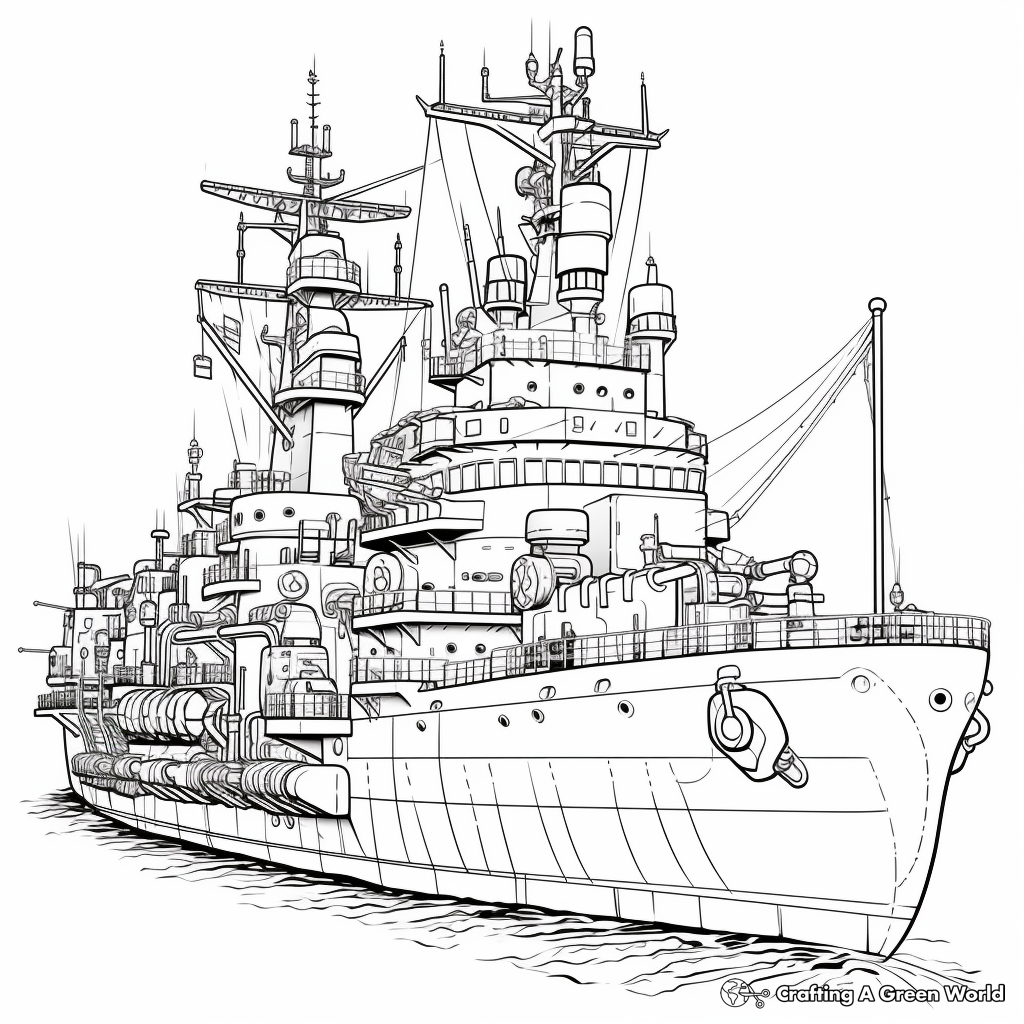 Warship coloring pages