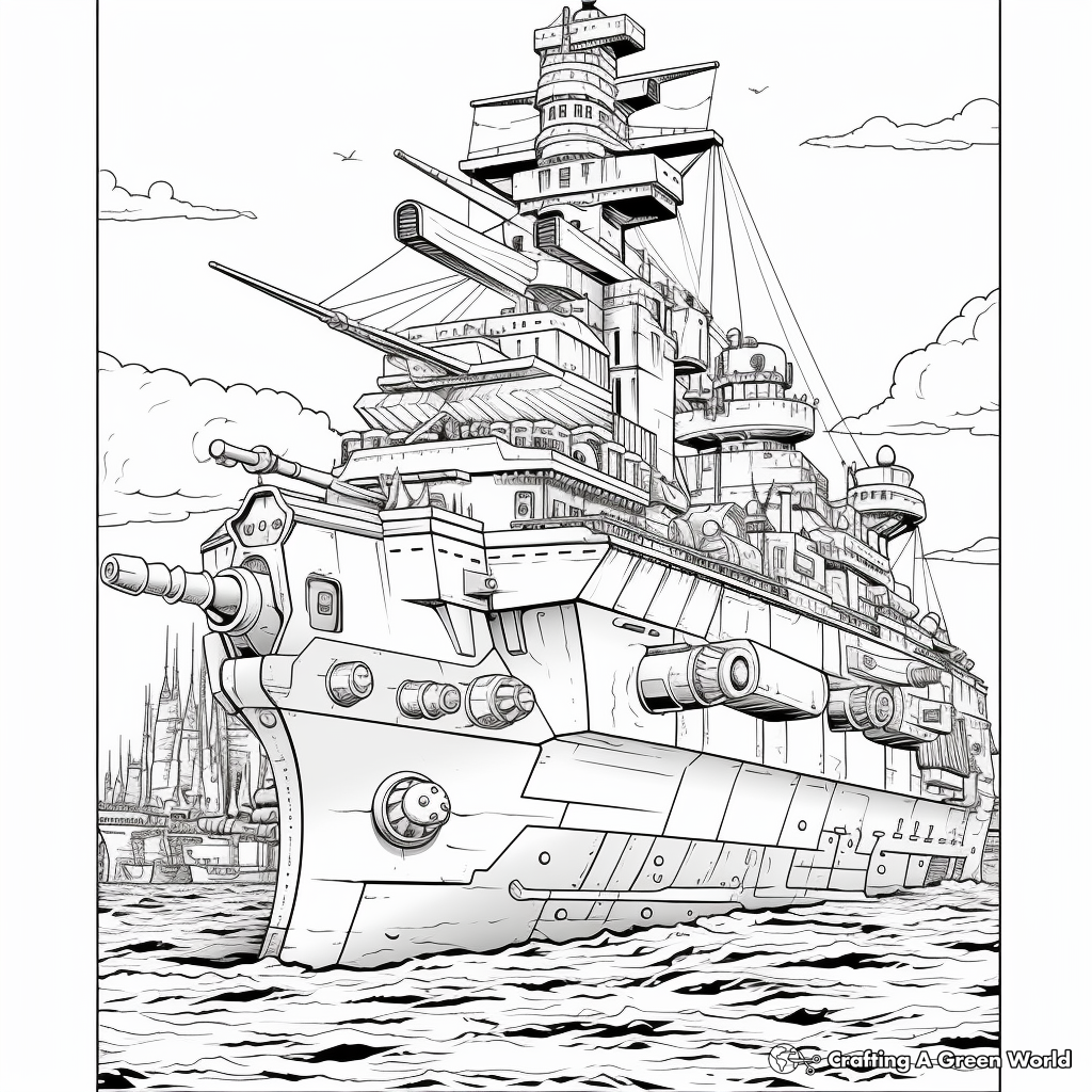 Warship coloring pages printable for free download