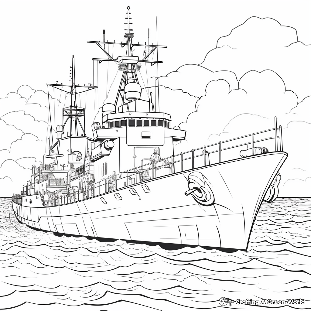 Warship coloring pages