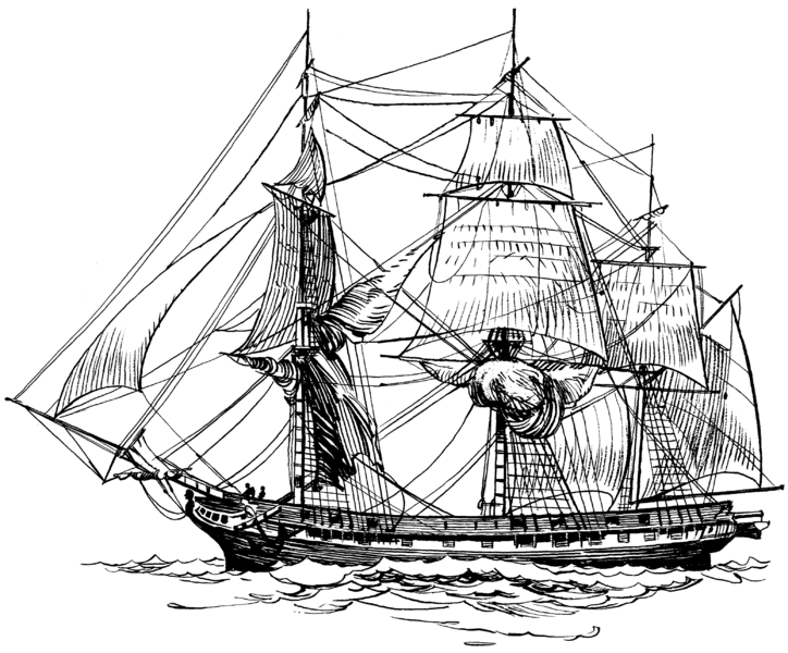 Warship coloring page