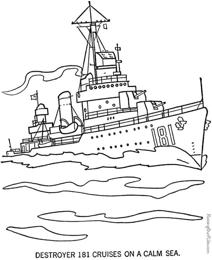 Warship coloring pages printable for free download