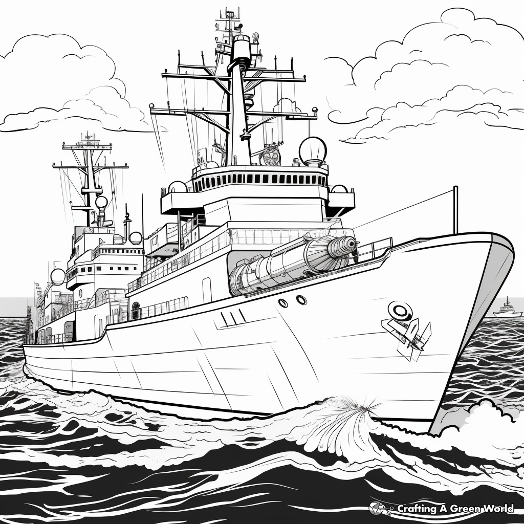 Warship coloring pages