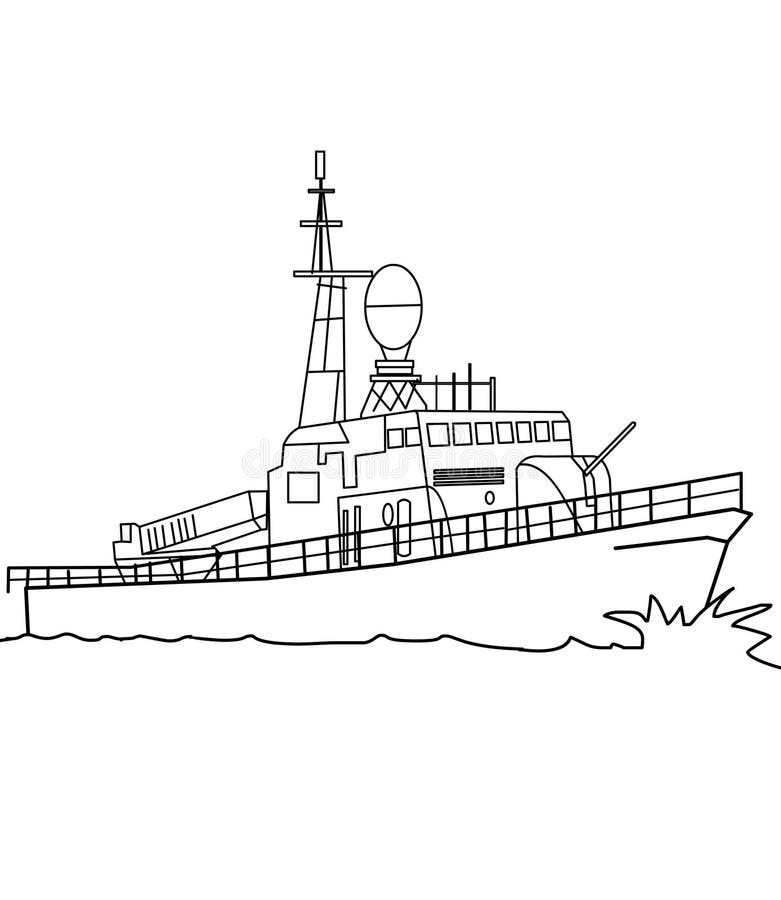 Warship coloring page stock illustration illustration of child