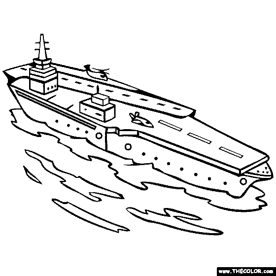 Boat ship speedboat sailboat battleship subarine online coloring pages