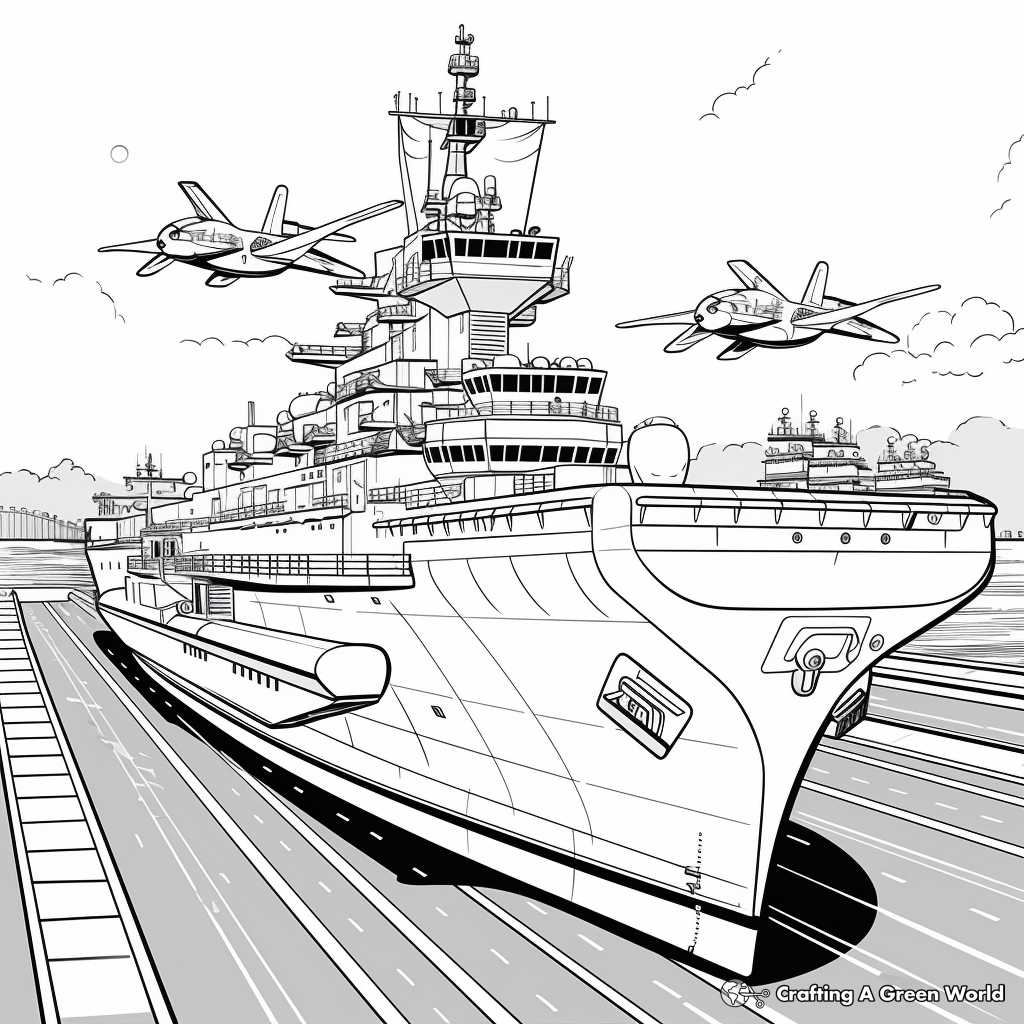 Warship coloring pages