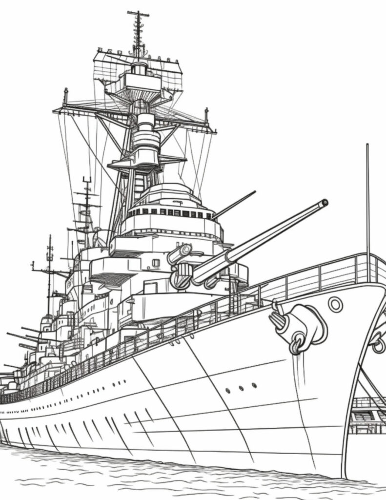 Battleships coloring pages