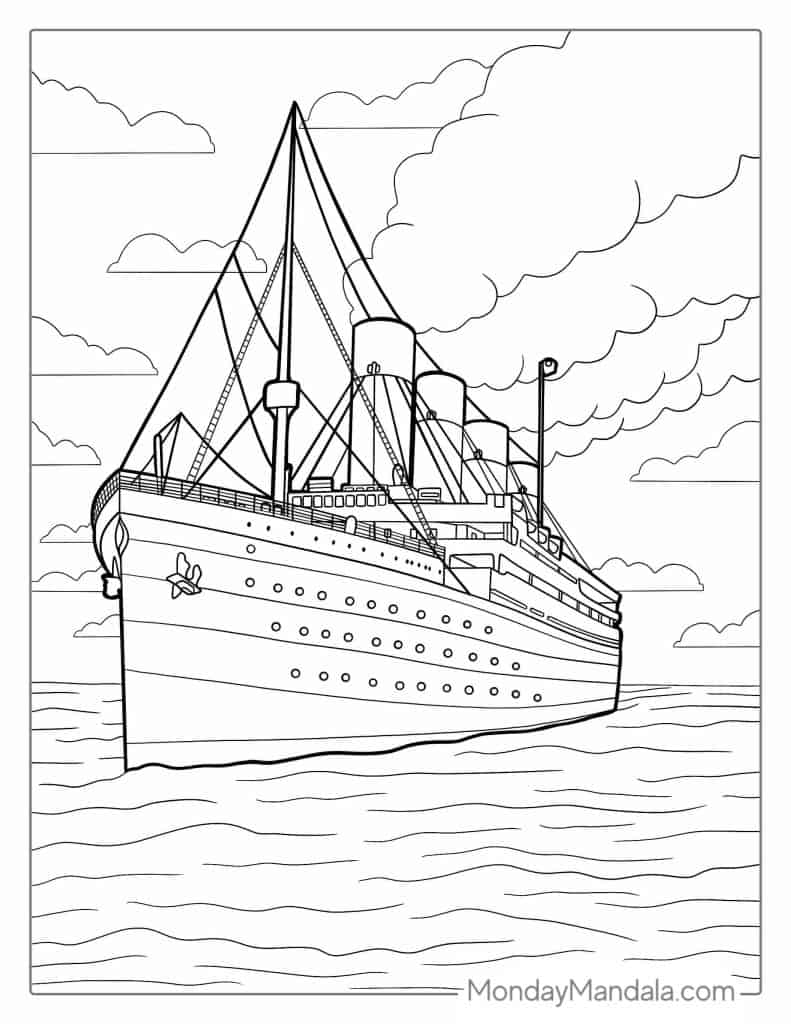 Boat ship coloring pages free pdf printables