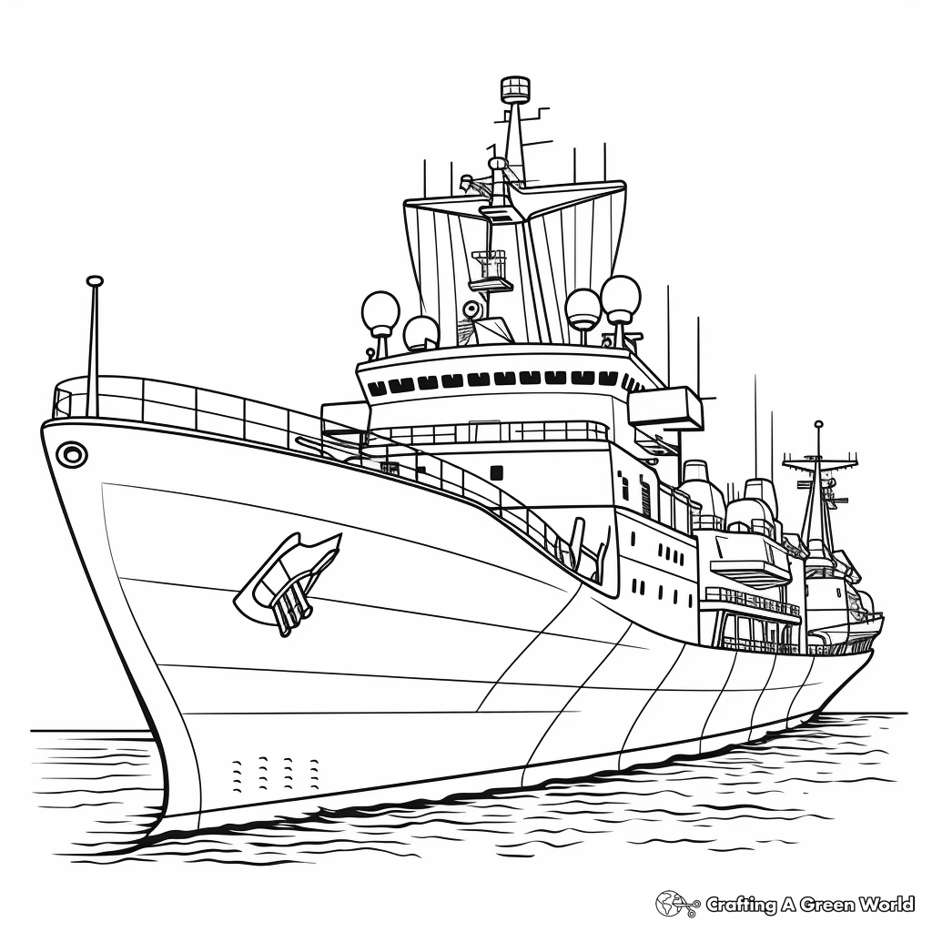 Warship coloring pages