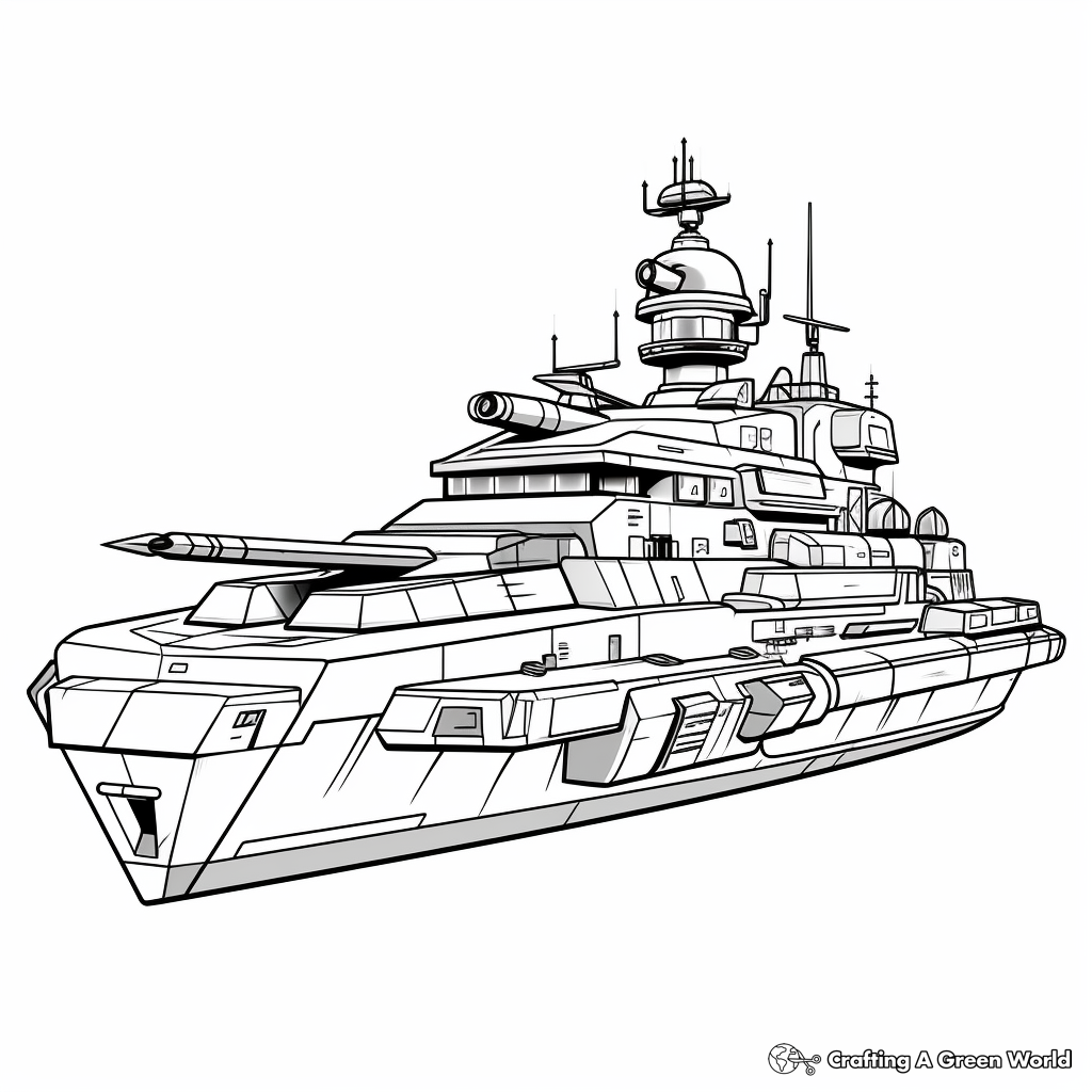 Warship coloring pages