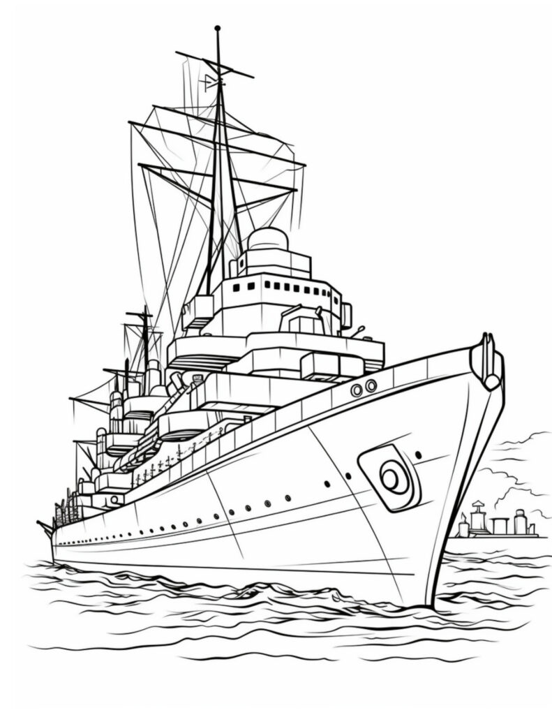 Battleships coloring pages