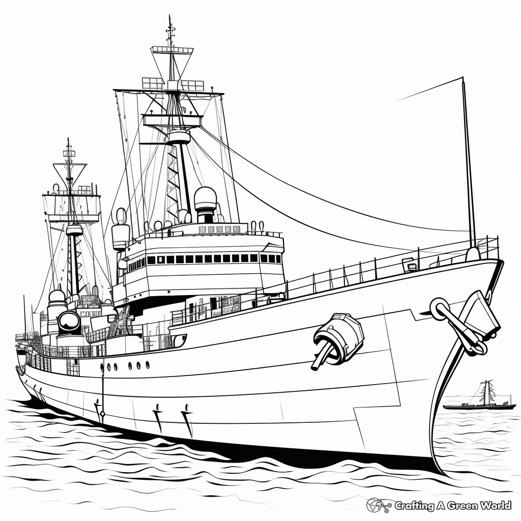 Warship coloring pages