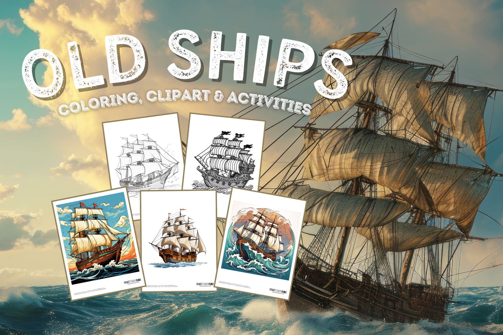 Ship drawings for kids captivating ship clipart coloring pages including clipper ships pirate ships at