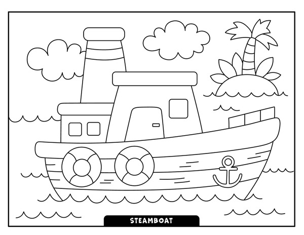 Boat coloring page royalty