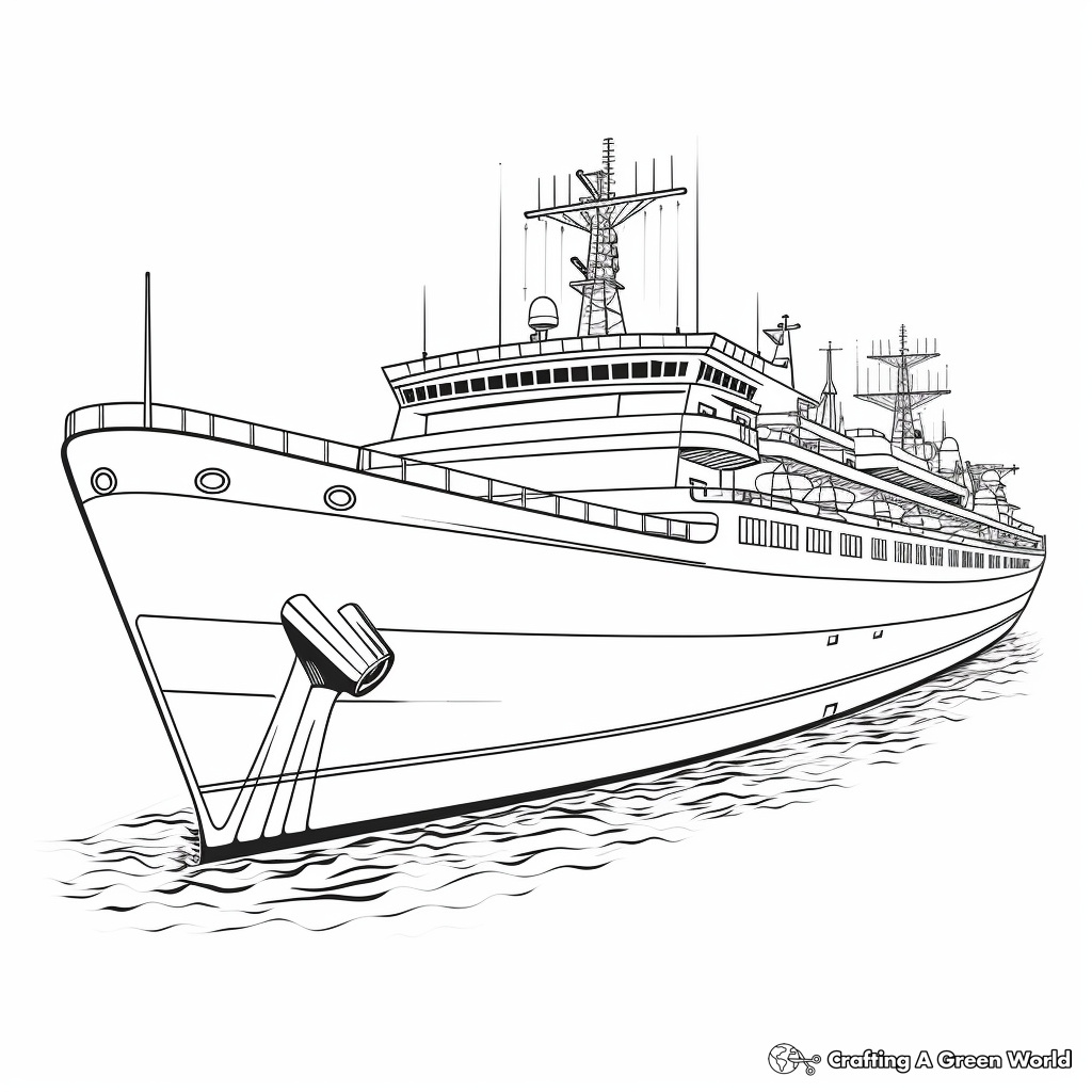 Warship coloring pages