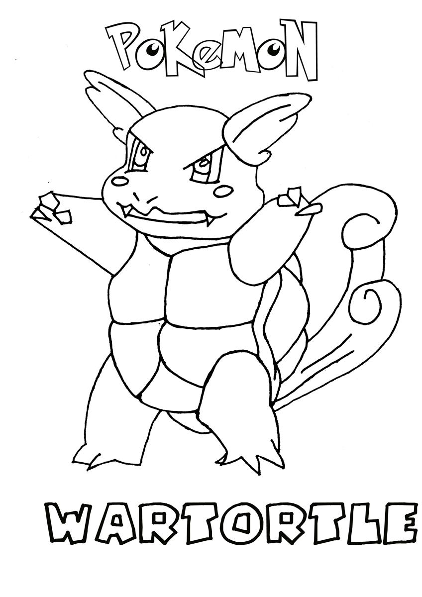 Wartortle pokemon coloring page