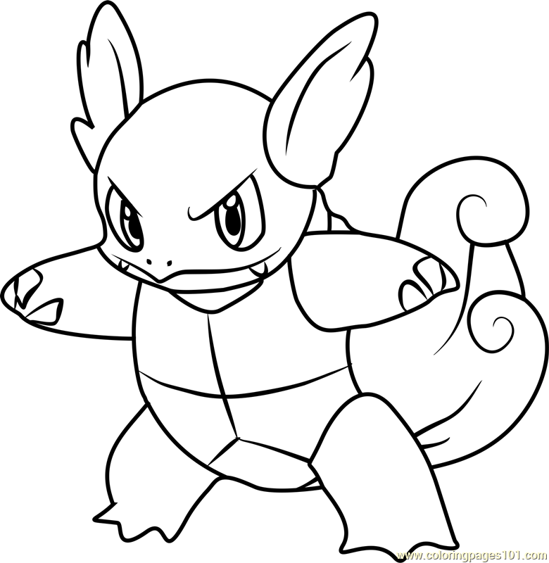 Wartortle pokemon coloring page for kids