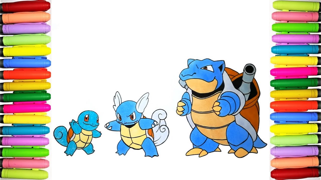 Pokemon coloring squirtle wartortle and blastoise