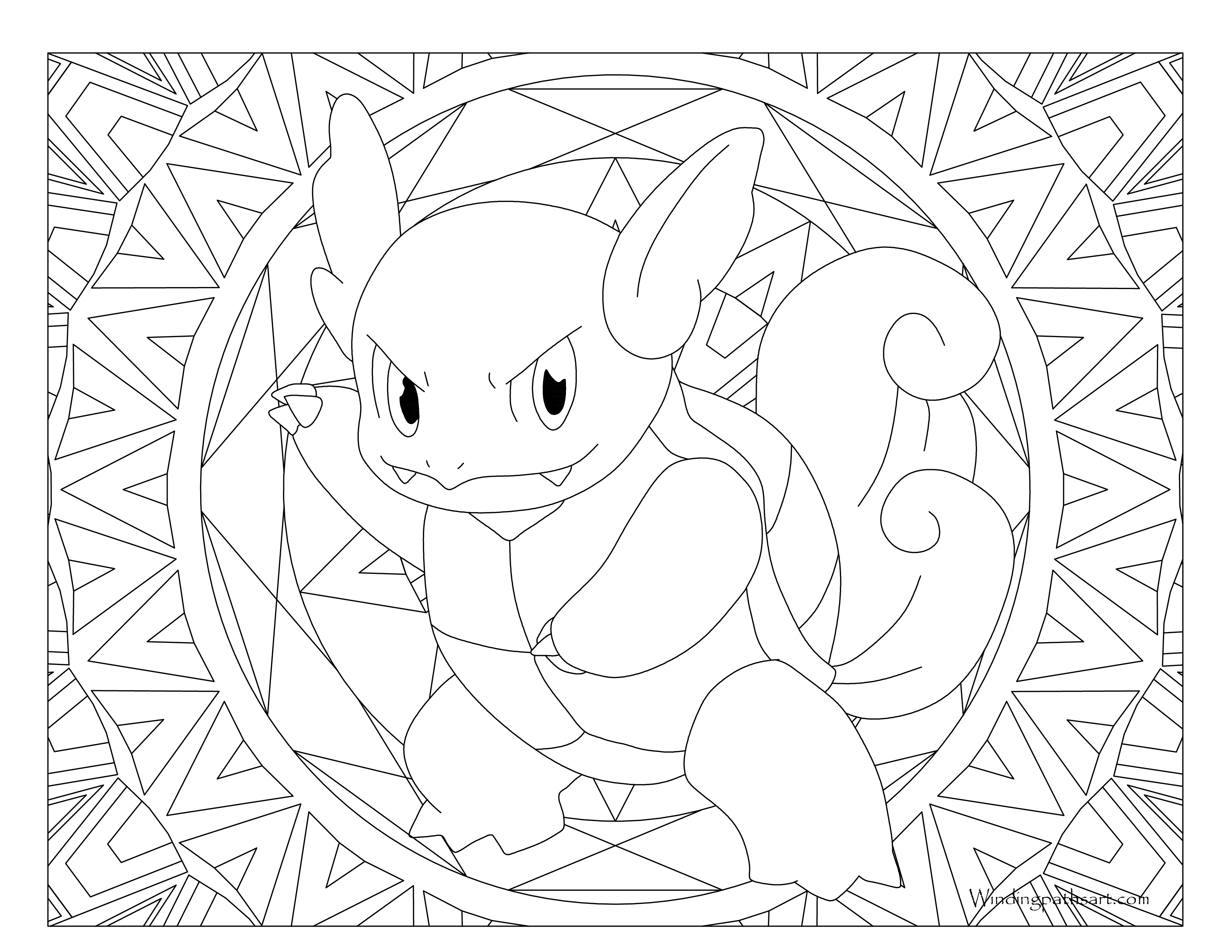 Wartortle pokemon coloring page