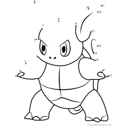 Wartortle pokemon go dot to dot printable worksheet