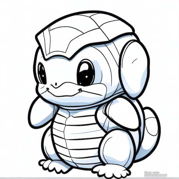 Premium ai image coloring page line art pokemon