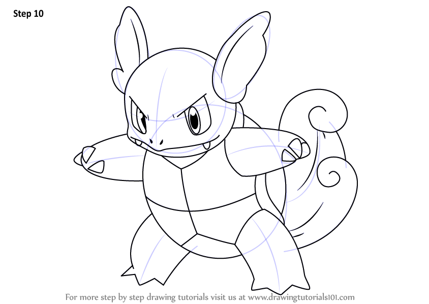 How to draw wartortle from pokemon pokemon step by step