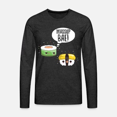 Funny wassup bae wasabi pun sushi lovers gift mens premium hoodie