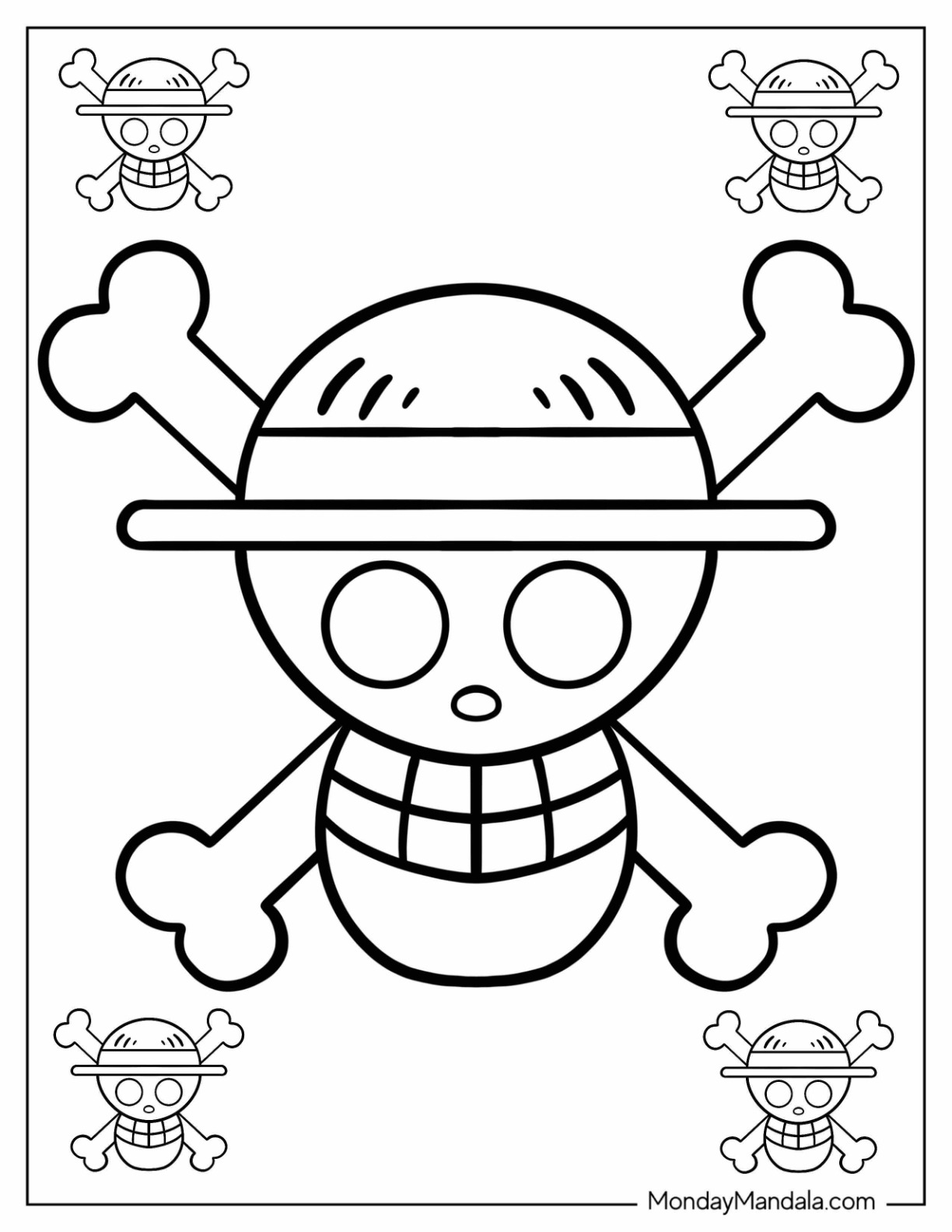 One piece coloring pages free pdf printables