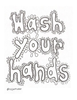 Wash your hands coloring page