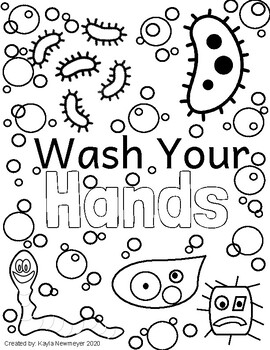 Wash your hands coloring page by sweet as a juicy peach teach tpt