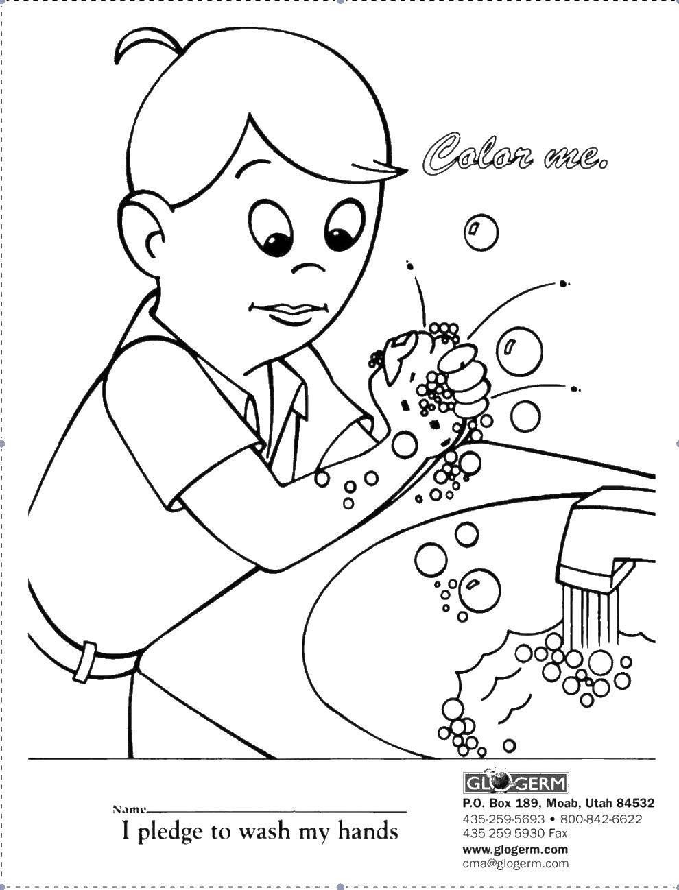 Online coloring pages coloring page a boy washes his hands coloring coloring books for children