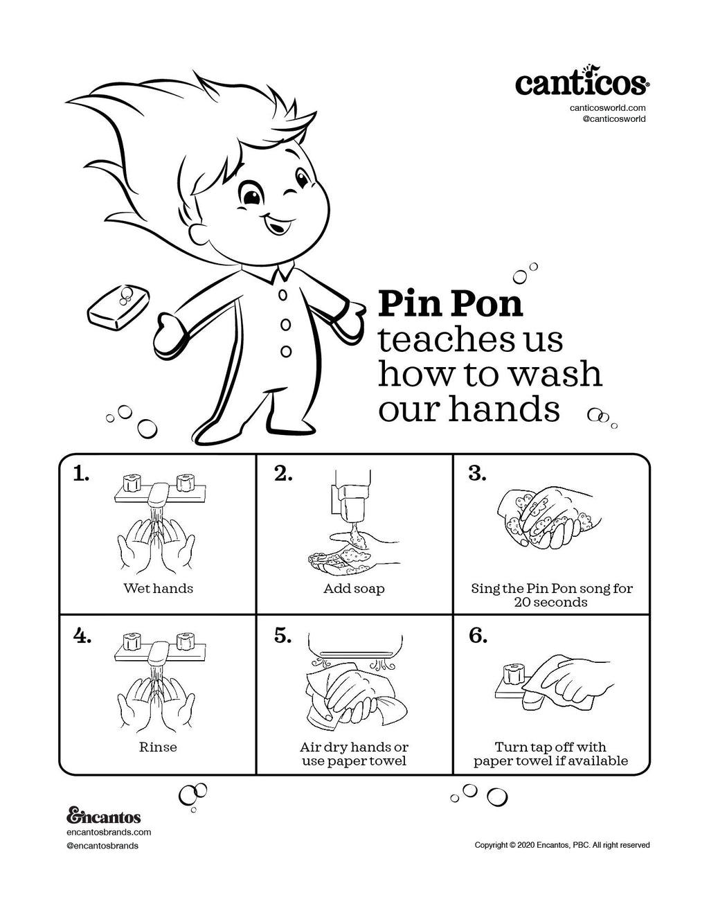 Printable pin pon wash your hands free activity sheet