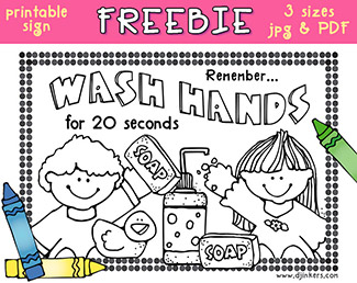 Wash your hands printable poster freebie by dj inkers