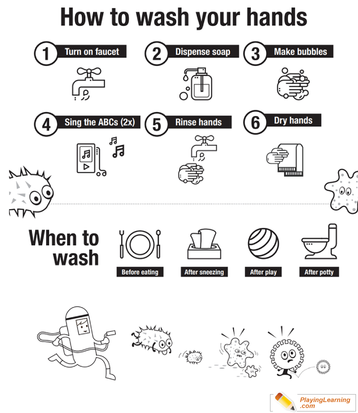 Flu season how to wash hands coloring page free flu season how to wash hands coloring page