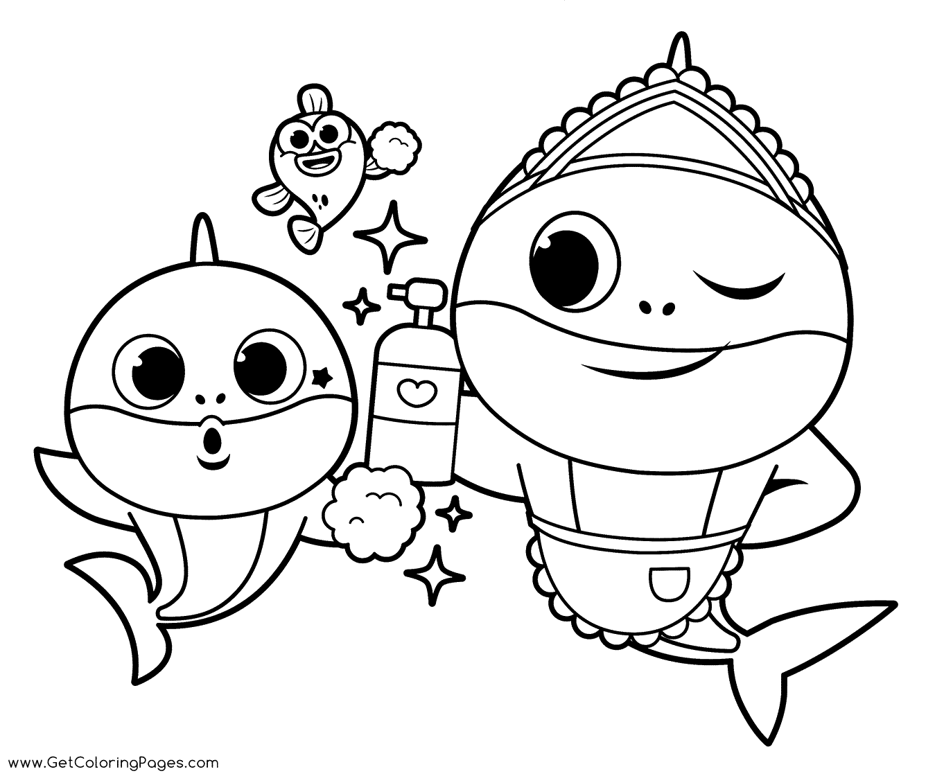 Baby shark coloring pages for free