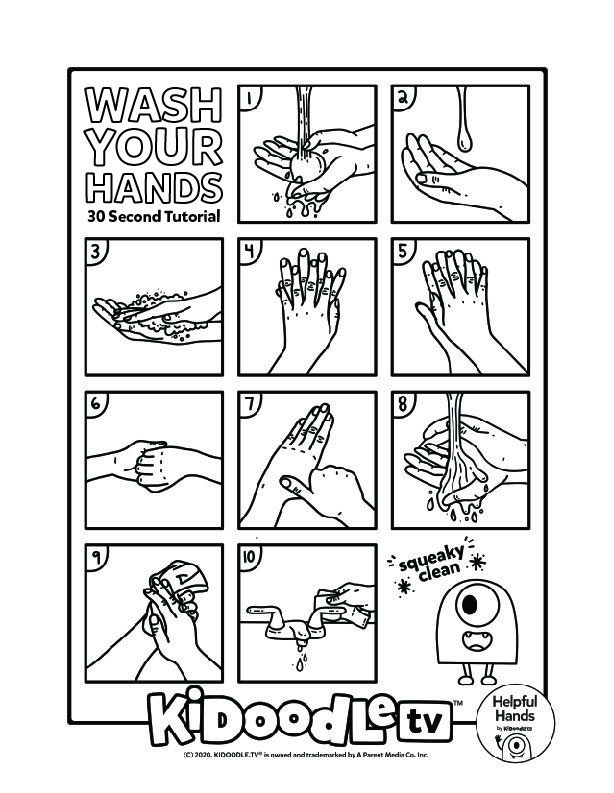 Second hand washing coloring sheet proper hand washing coloring sheets hand washing technique