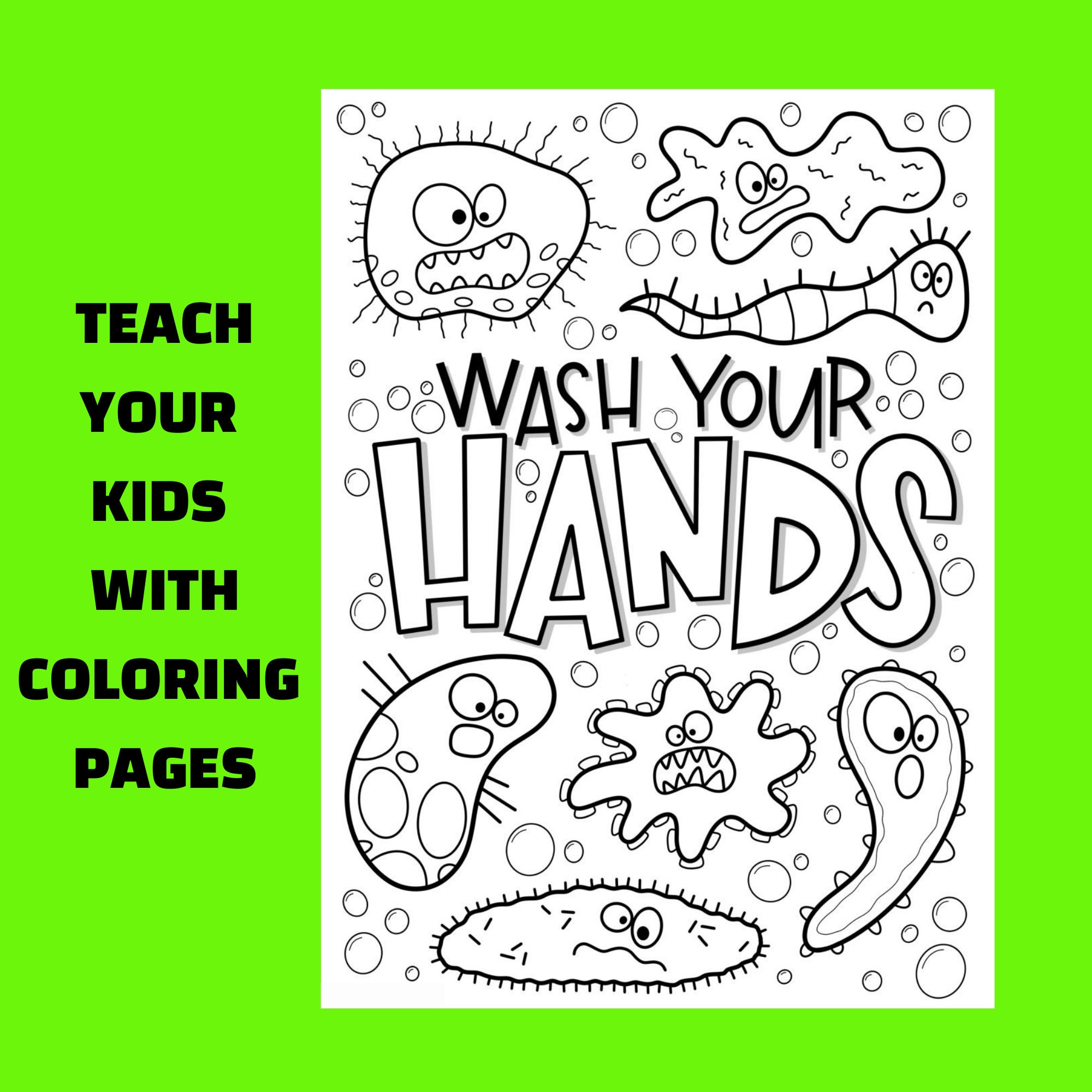 Wash your hands coloring page teach your kids with coloring pages back to school