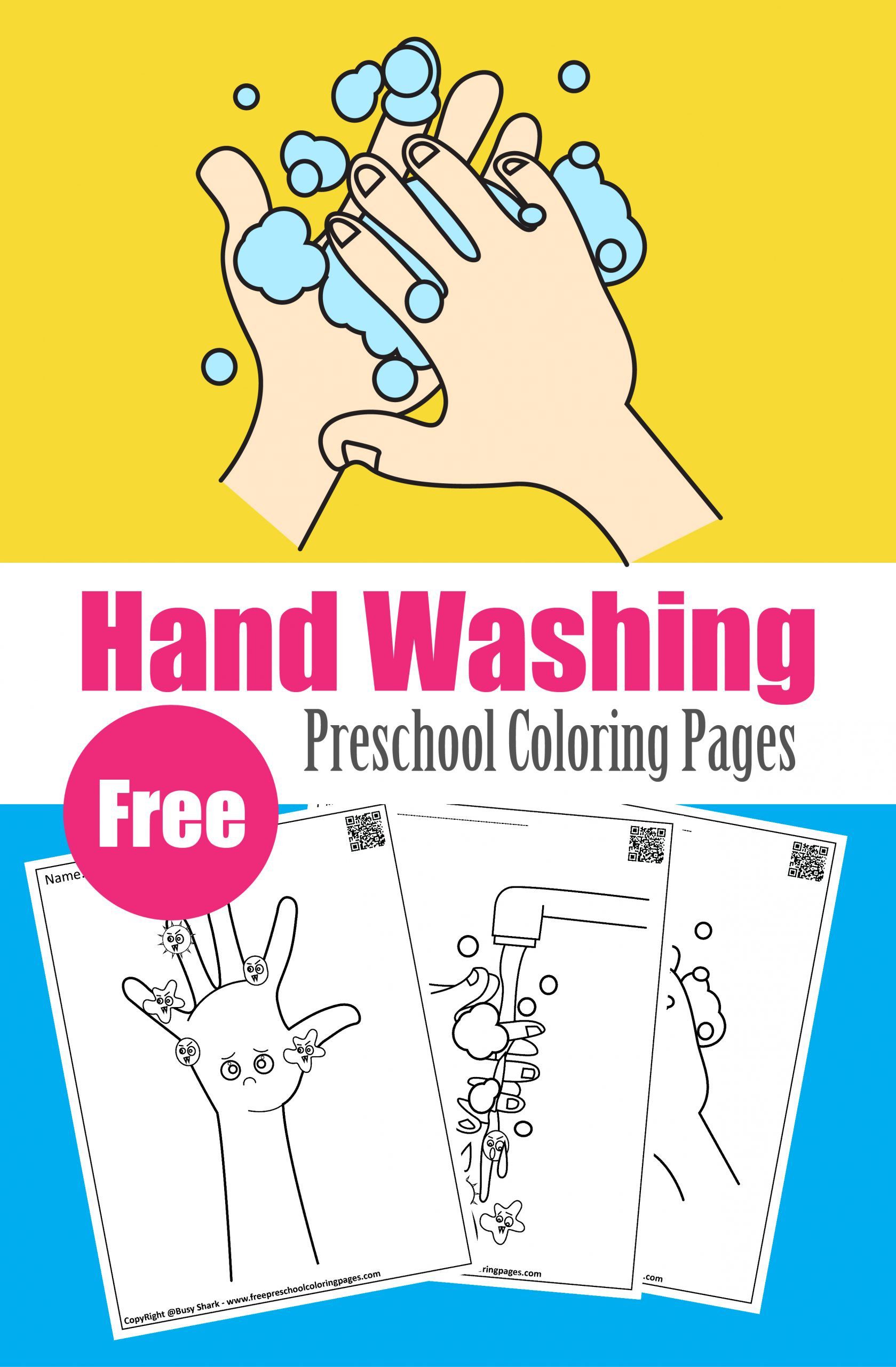 Hand washing free coloring pages