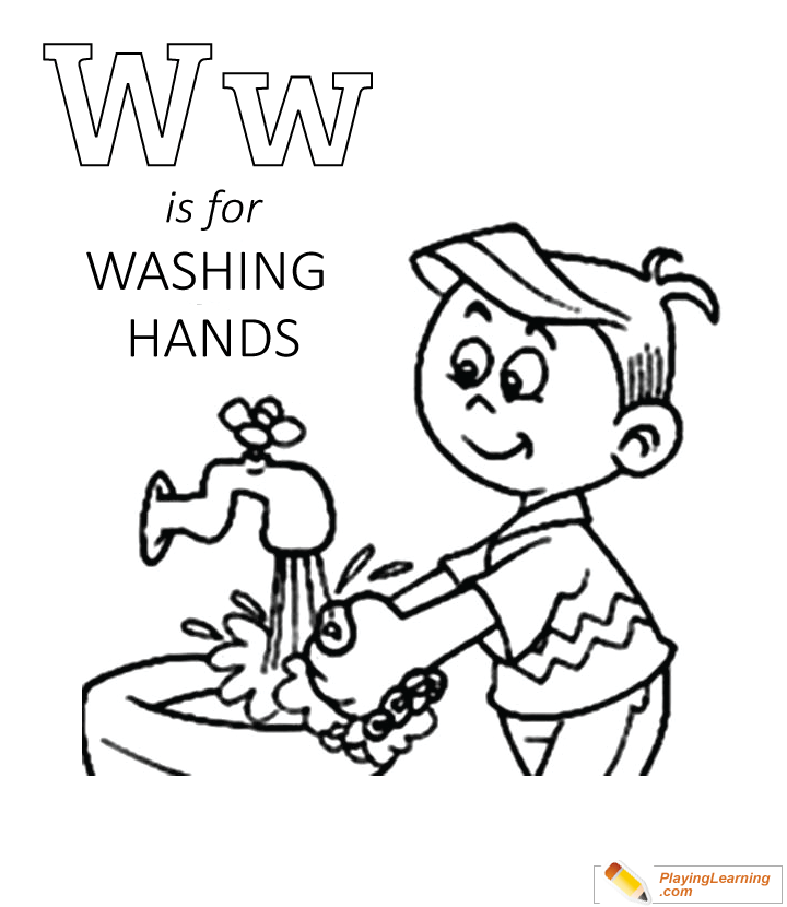 Flu season w is for washing hands coloring page free flu season w is for washing hands coloring page