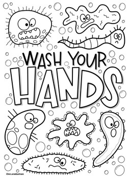 Wash your hands coloring page by mrs arnolds art room tpt