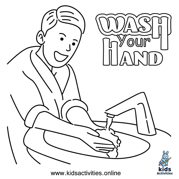 Free wash your hands coloring pages â kids activities