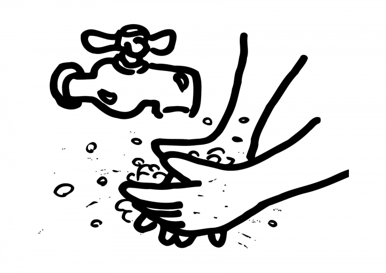 Washing hands coloring pages