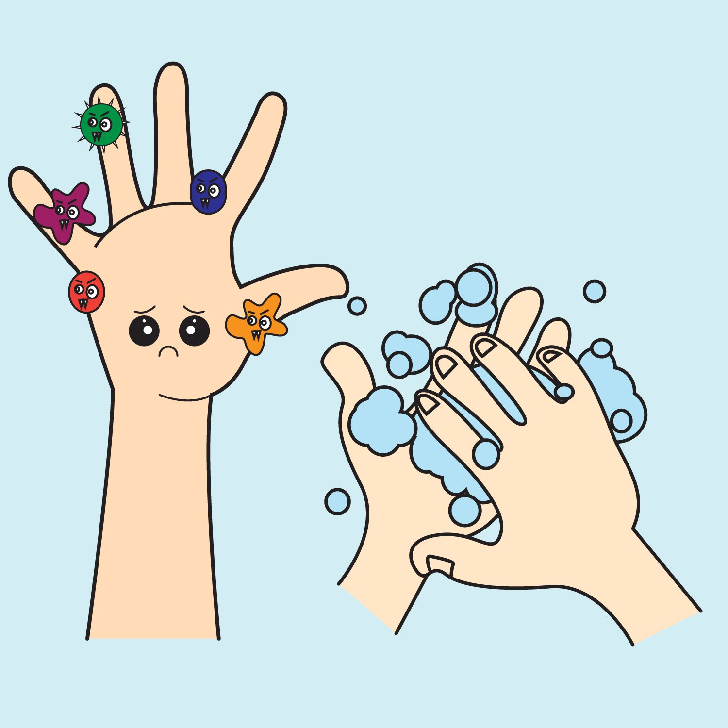 Hand washing free coloring pages