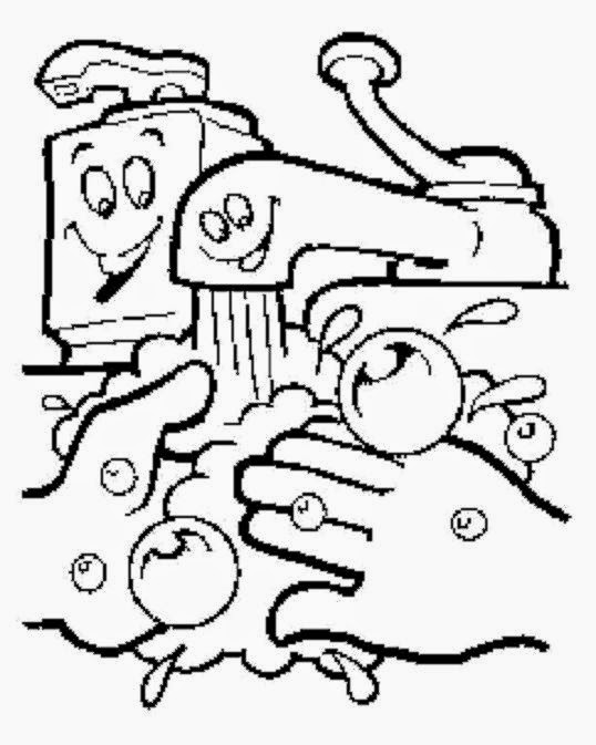 Hand washing coloring sheets free coloring sheet