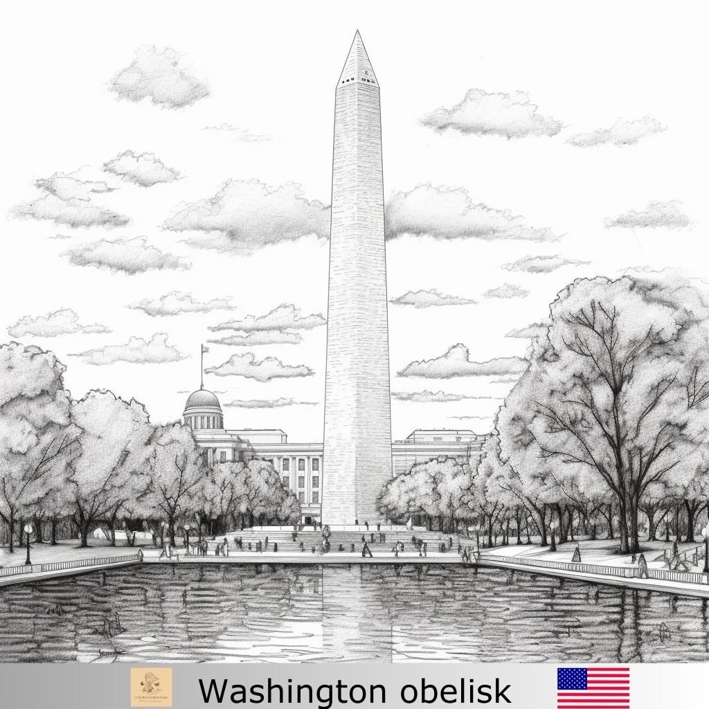 Greyscale obelisk washington printable coloring page printable adult coloring page download greyscale monuments