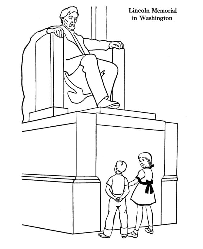 The lincoln memorial in washington coloring page