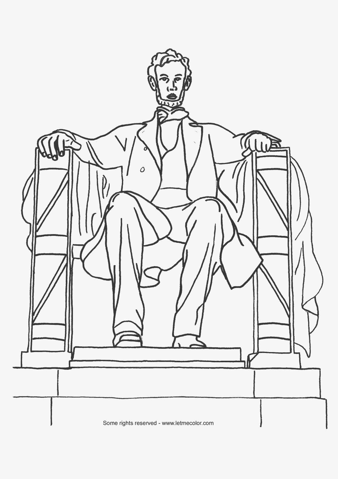 Coloring page of monument abraham lincoln