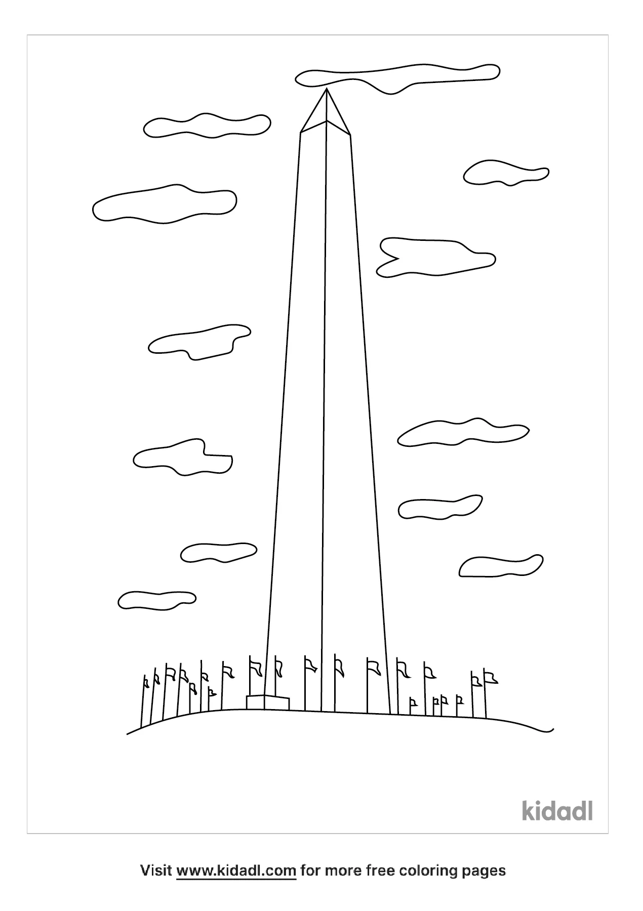 Free washington monument coloring page coloring page printables